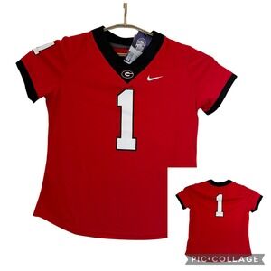 Nike Georgia Bulldogs Women's Red Football 1 Jersey Medium Dri-FIT NCWF-08AR NEW